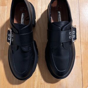 Black Leather Monk Strap Loafers for Men - Classic Style